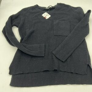 Madewell Thompson Pocket Pullover Sweater Women's XS Black Long Sleeve NWT